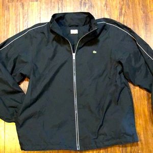 Lacoste mens M Medium black lightweight vintage full zip golf windbreaker jacket